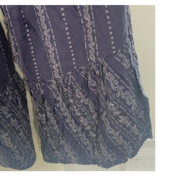 Japna Jumpsuit Womens Large Floral Flare Leg Strapless Romper Boho Cottagecore - Picture 6 of 8